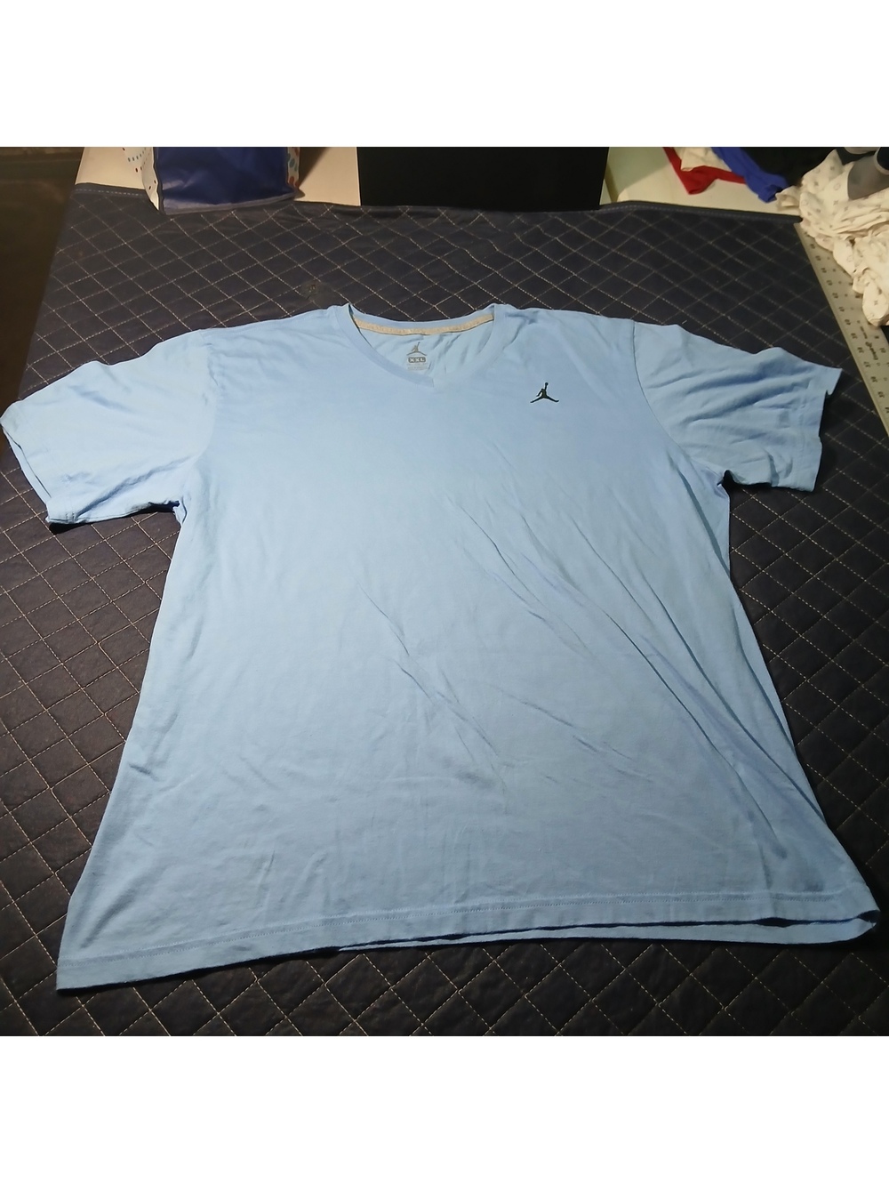 Jordan Sport V-Neck T-Shirt Light Blue XXL Short Sleeve Athletic Tee